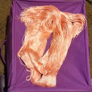 Boutique crocheted scarf peach color